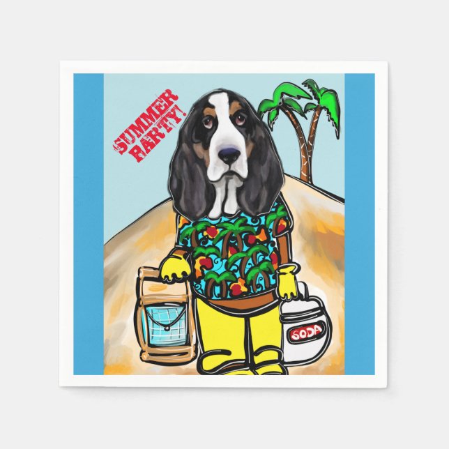 SERVILLETA DE PAPEL BASSET HOUND (Anverso)