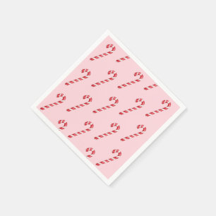 Servilleta De Papel Bastón de caramelo rojo blanco rayas sobre acuarel