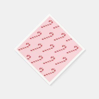 Servilleta De Papel Bastón de caramelo rojo blanco rayas sobre acuarel