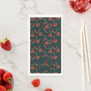 Servilleta De Papel Bastones de Caramelo Copos de Nieve Rojo Bolas de