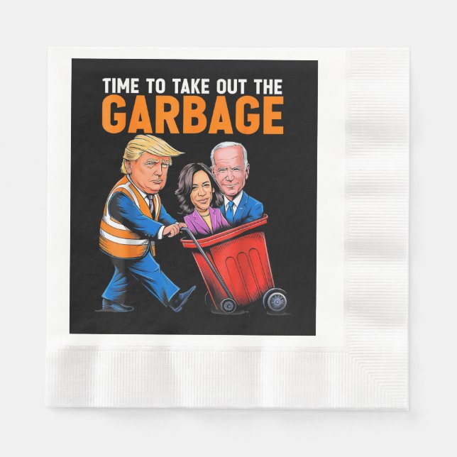 Servilleta De Papel Basura para Trump 2024 Es hora de tomar Garb (Anverso)