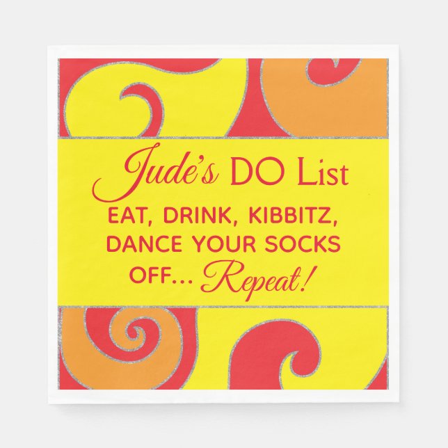 Servilleta De Papel Bat Bar Mitzvah Silvery Napkins (Anverso)