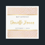 Servilleta De Papel Bat Mitzvah adorables puntos de polka de oro rosad<br><div class="desc">por kat massard >> WWW.SIMPLYSWEETPAPERIE.COM << Decoración Fiesta y/o marca comercial en su mejor momento - imagen entregando estos bebés en un mercado con sus dulces dulces! Práctica y publicidad - ¡¡¡BOOM!!!</div>