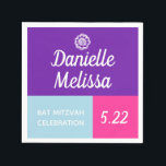 Servilleta De Papel Bat Mitzvah Bloque de color Ropa personalizada<br><div class="desc">¡Colorido y divertido! Personalización mediante el formulario de plantilla.</div>