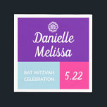 Servilleta De Papel Bat Mitzvah Bloque de color Ropa personalizada<br><div class="desc">¡Colorido y divertido! Personalización mediante el formulario de plantilla.</div>