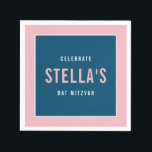 Servilleta De Papel BAT MITZVAH bloque moderno negrita azul oscuro<br><div class="desc">por kat massard >> WWW.SIMPLYSWEETPAPERIE.COM <<</div>