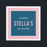Servilleta De Papel BAT MITZVAH bloque moderno negrita azul oscuro<br><div class="desc">por kat massard >> WWW.SIMPLYSWEETPAPERIE.COM <<</div>