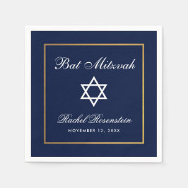 Servilleta De Papel Bat Mitzvah Blue and Gold