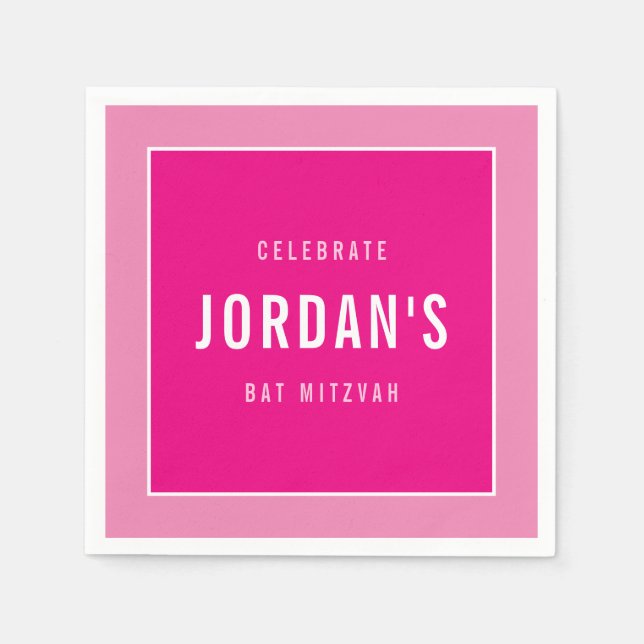 Servilleta De Papel BAT MITZVAH bonito moderno de bloques en negrita r (Anverso)