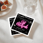 Servilleta De Papel Bat Mitzvah, con un tema neón rosado candente<br><div class="desc">¡Estamos encantados de presentar nuestra moderna suite de caligrafía de neón para un Bar brillante o Bat Mitzvah! Esta divertida colección incluye todo lo que necesitas, desde servilletas y placas de papel hasta un cartel de bienvenida y más. Si tiene alguna pregunta o necesita ayuda con la personalización, simplemente envíenos...</div>