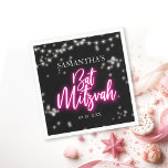 Servilleta De Papel Bat Mitzvah, con un tema neón rosado candente<br><div class="desc">¡Estamos encantados de presentar nuestra moderna suite de caligrafía de neón para un Bar brillante o Bat Mitzvah! Esta divertida colección incluye todo lo que necesitas, desde servilletas y placas de papel hasta un cartel de bienvenida y más. Si tiene alguna pregunta o necesita ayuda con la personalización, simplemente envíenos...</div>
