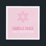Servilleta De Papel BAT MITZVAH estrella moderna de bonito rosa<br><div class="desc">por kat massard >> WWW.SIMPLYSWEETPAPERIE.COM <<</div>
