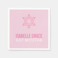 BAT MITZVAH estrella moderna de bonito rosa