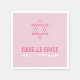 Servilleta De Papel BAT MITZVAH estrella moderna de bonito rosa
