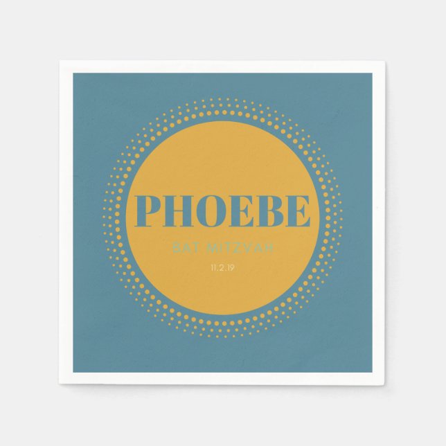 Servilleta De Papel Bat Mitzvah Napkin- Phoebe (Anverso)