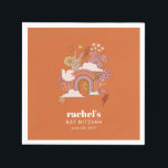 Servilleta De Papel Bat Mitzvah Personalizado, Naranja hippie de paz d<br><div class="desc">Bat Mitzvah Personalizado Napkins Naranja de la Paz Hippie Retro de Groovy 70</div>