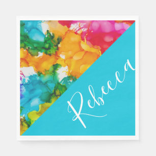 Servilleta De Papel Bat o Bar Mitzvah Splash of Color Napkins