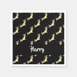 Servilleta De Papel Bates de oro sobre negro