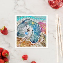 Servilleta De Papel batido de acuarela de perro de vaca WOBBLE ROCK