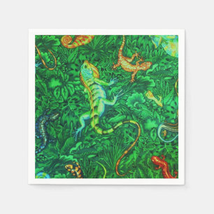 Servilleta De Papel Batik de los lagartos