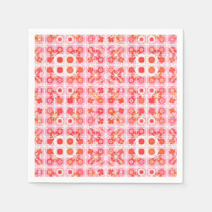 Servilleta De Papel Batik tribal - fresa rosa y rojo