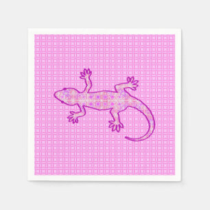 Servilleta De Papel batik tribal Gecko - orquídea y cáscara rosa