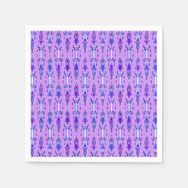Servilleta De Papel Batik Tribal - Lavanda, Azul y Violeta (Anverso)