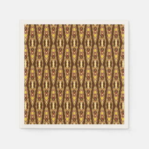 Servilleta De Papel Batik tribal - Marrón chocolate y beige