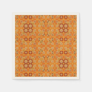 Servilleta De Papel Batik tribal - tonos de ámbar y marrón