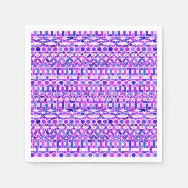 Servilleta De Papel Batik tribal - tonos violeta (Anverso)