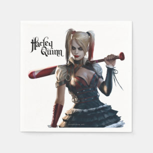 Servilleta De Papel Batman Arkham Knight   Harley Quinn con murciélago