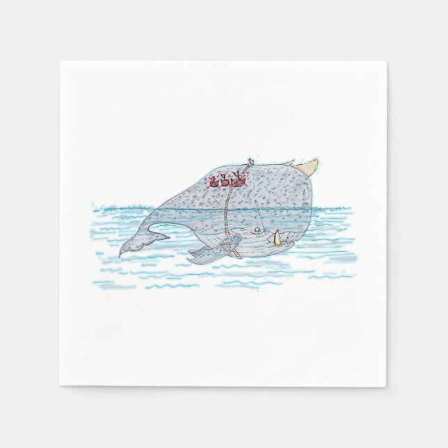Servilleta De Papel Battle Horn-Whale (Anverso)