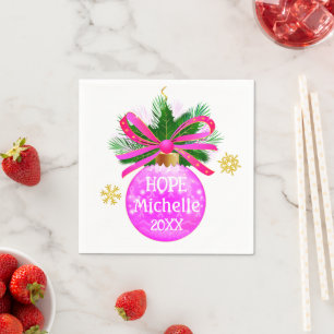 Servilleta De Papel Bauble de cinta rosa único