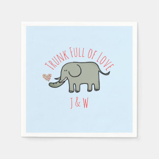 Servilleta De Papel Baúl Lleno de Amor Elefante Lindo del Día de San V