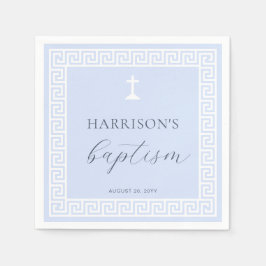 Servilleta De Papel Bautismo azul clave griega