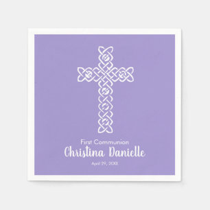 Servilleta De Papel Bautismo comunitario Christening Lavender