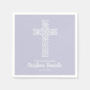 Servilleta De Papel Bautismo comunitario Christening Pale Lavender