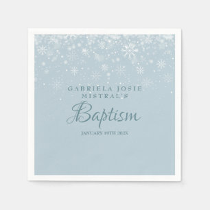 Servilleta De Papel Bautismo Cristiandad Copos de Nieve