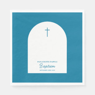 Servilleta De Papel Bautismo cristiano bautizo arco azul
