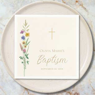 Servilleta De Papel Bautismo de flores silvestres