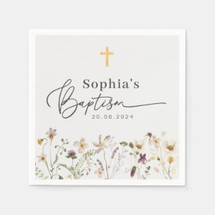 Servilleta De Papel Bautismo de flores silvestres
