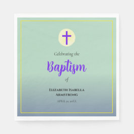 Servilleta De Papel Bautismo de primavera púrpura verde azul pastel