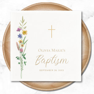 Servilleta De Papel Bautismo floral