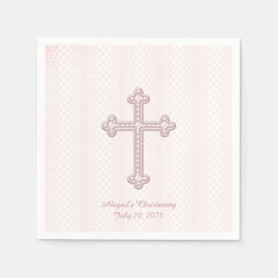 Servilleta De Papel Bautizo de Cruz Rosa