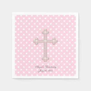 Servilleta De Papel Bautizo de Cruz Rosa
