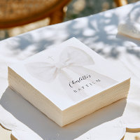Bautizo de lazo blanco elegante