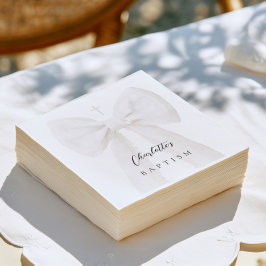 Servilleta De Papel Bautizo de lazo blanco elegante