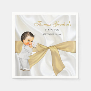 Servilleta De Papel Bautizo de niño en oro Arco