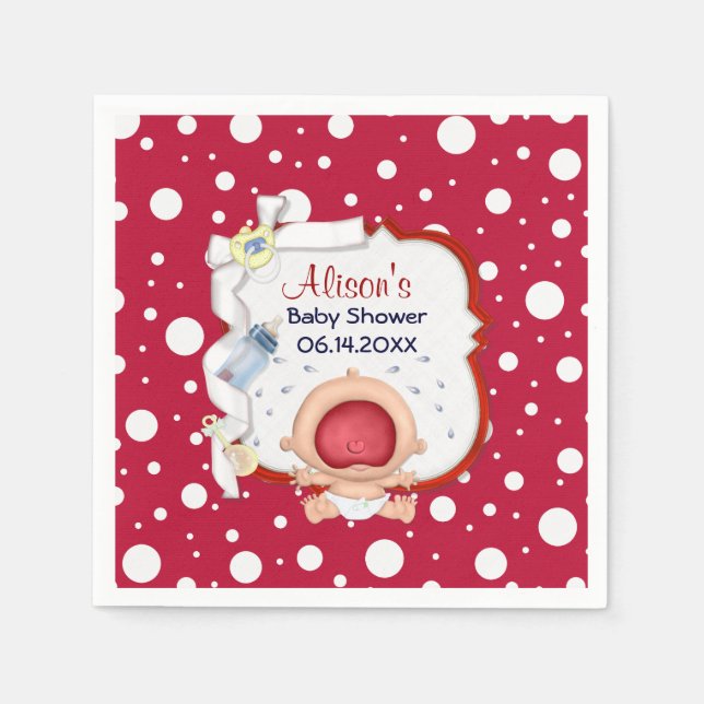 Servilleta De Papel Bawling Funny Napkins De Papel Baby Shower (Anverso)