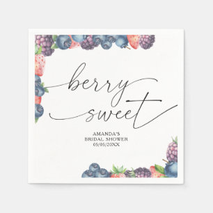 Servilleta De Papel Bayas de acuarela - texto de bayas dulces